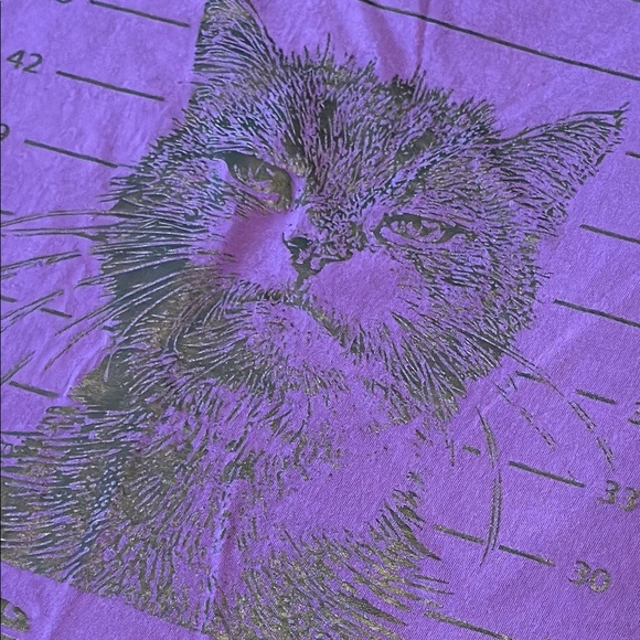Japanese Cat Mugshot, Purple Graphic T-Shirt, 3XL, NWOT - Picture 5 of 5